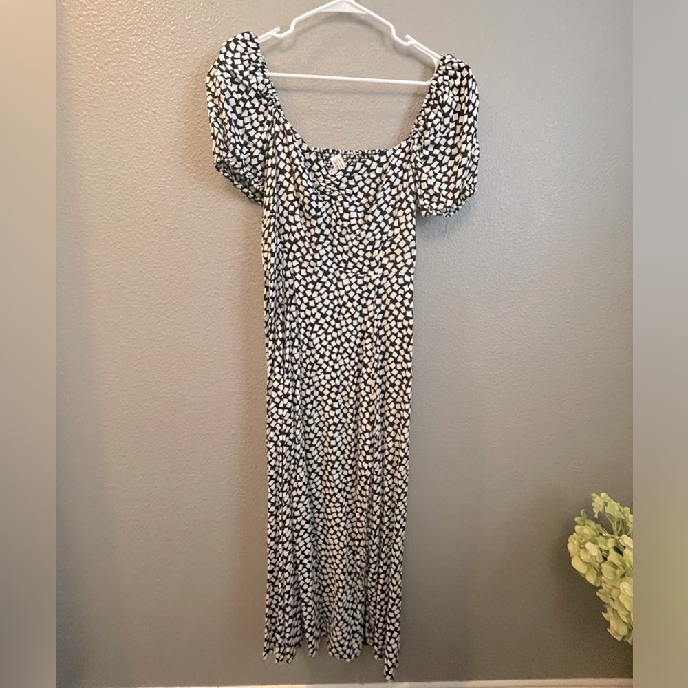 & Other Stories Flowy Puff Sleeve Midi Dress Size 8